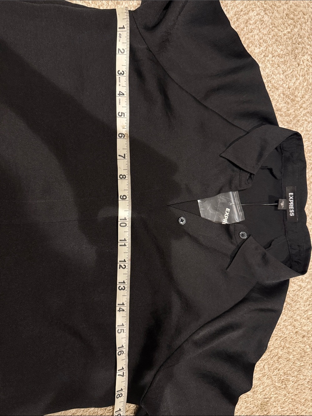 Express Black Women's Collared Button-Down Top - Picture 5 of 6
